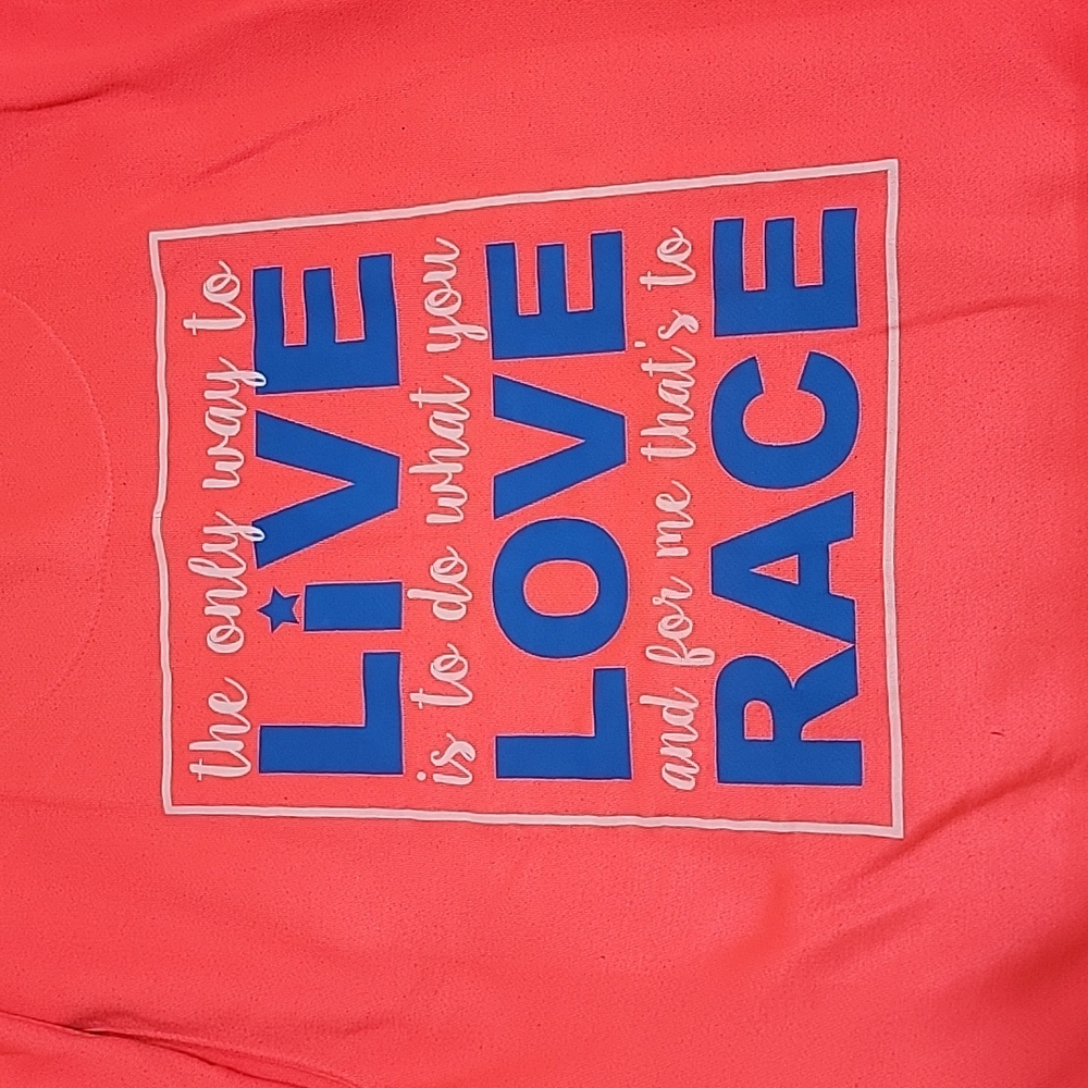 Chix Gear Unisex Mediuam Coral Hoodie "Live Love Race"